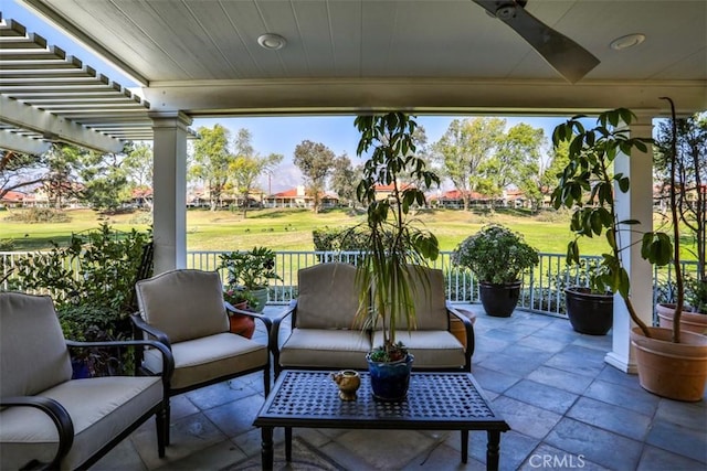 view of patio with outdoor lounge area