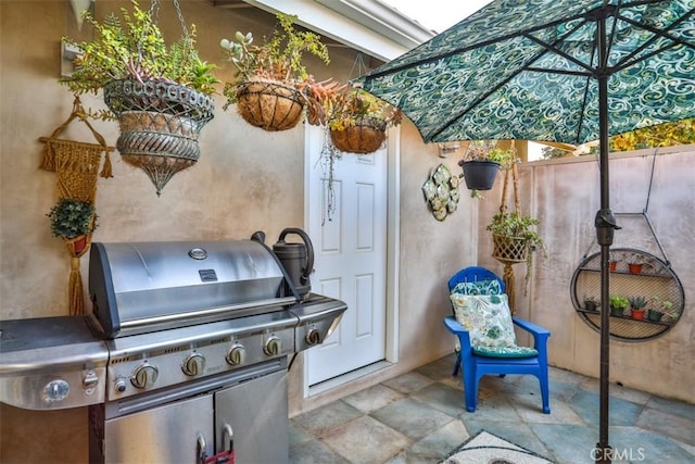 view of patio with grilling area