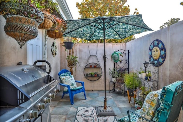 view of patio featuring grilling area