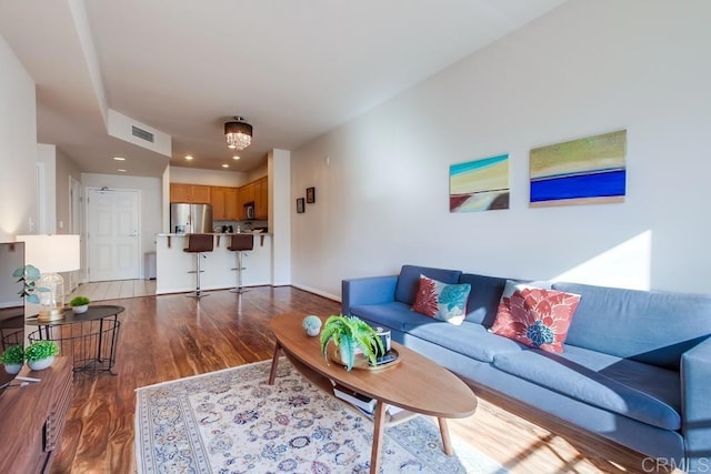 living room featuring hardwood / wood-style flooring