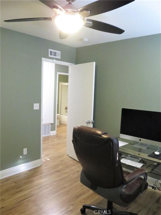 office featuring light hardwood / wood-style floors