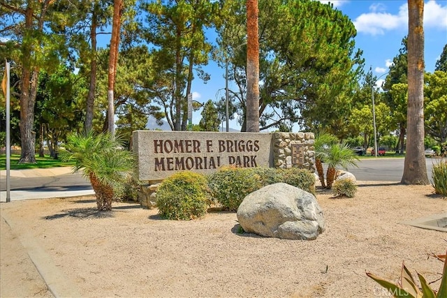 view of community sign