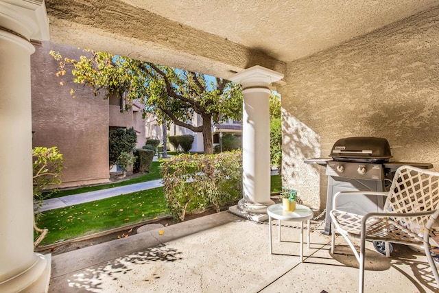 view of patio with grilling area