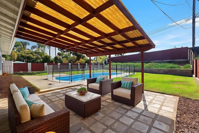 view of patio featuring outdoor lounge area