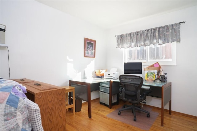 office featuring light wood-type flooring