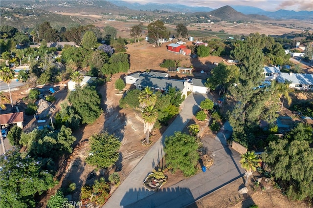 bird's eye view with a mountain view