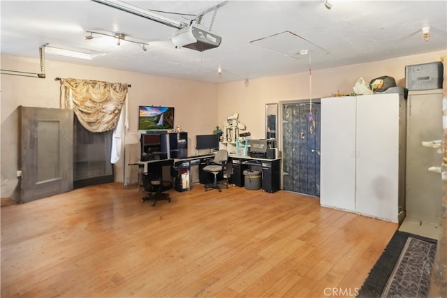 office space featuring hardwood / wood-style flooring