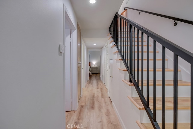 hall featuring light hardwood / wood-style flooring