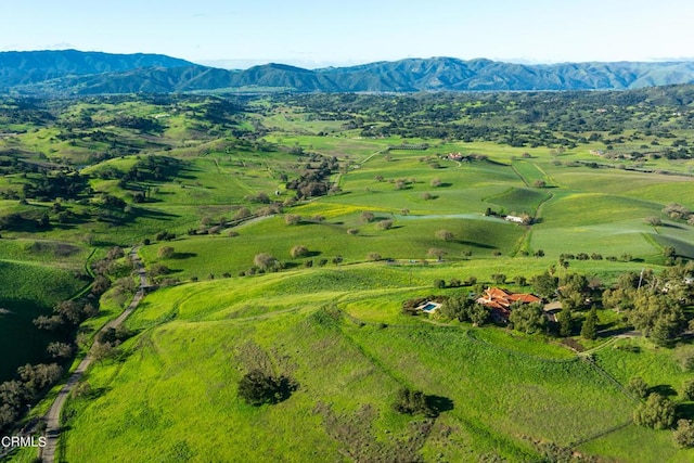 aerial view featuring a mountain view