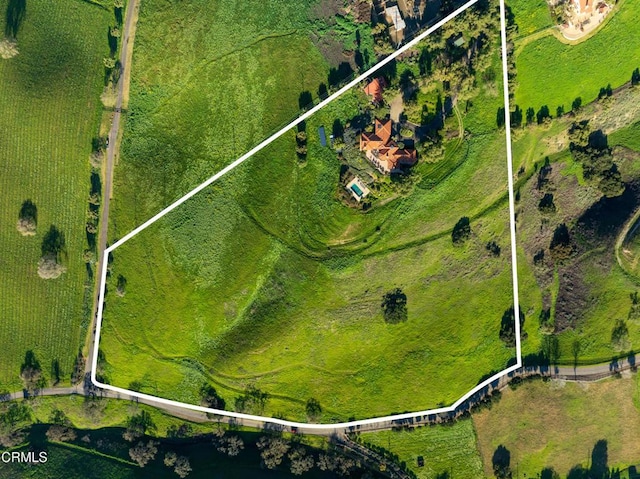 drone / aerial view featuring a rural view