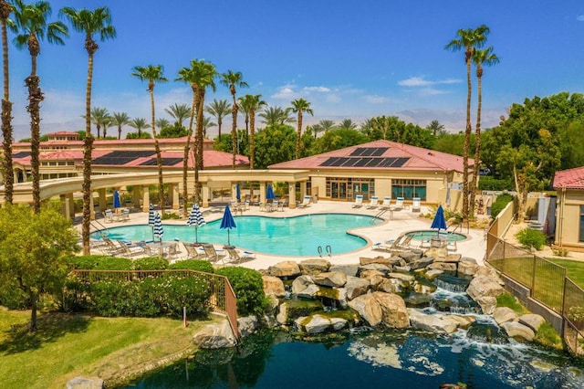 view of pool with a patio