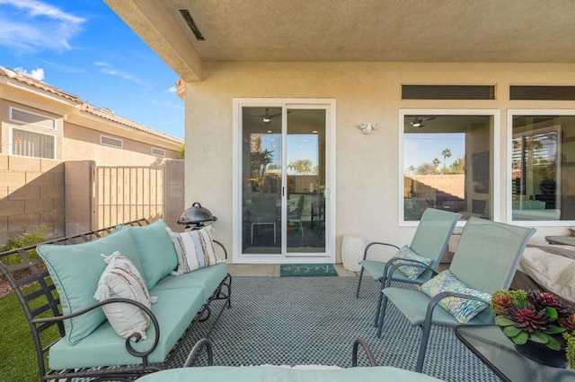 view of patio / terrace featuring an outdoor living space