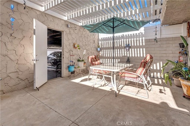 view of patio / terrace with a pergola