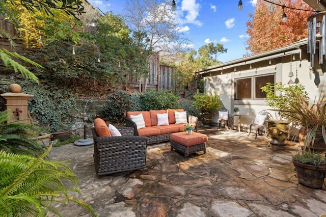 view of patio featuring outdoor lounge area