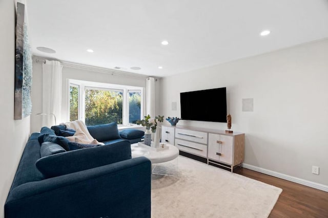 living room featuring hardwood / wood-style floors