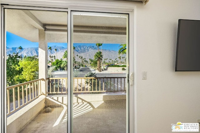 balcony with a mountain view