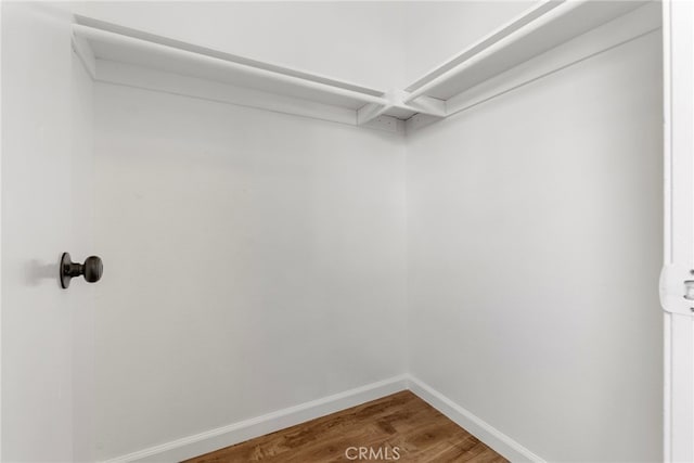 walk in closet featuring hardwood / wood-style floors