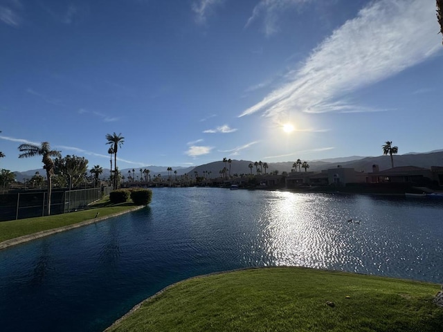 property view of water featuring a mountain view