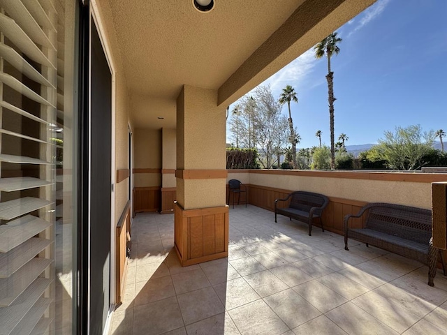 view of patio / terrace with wine cooler