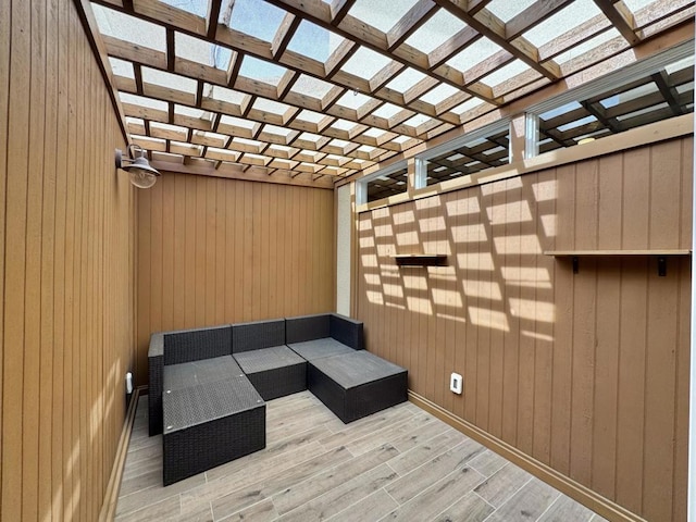 wooden deck featuring an outdoor hangout area