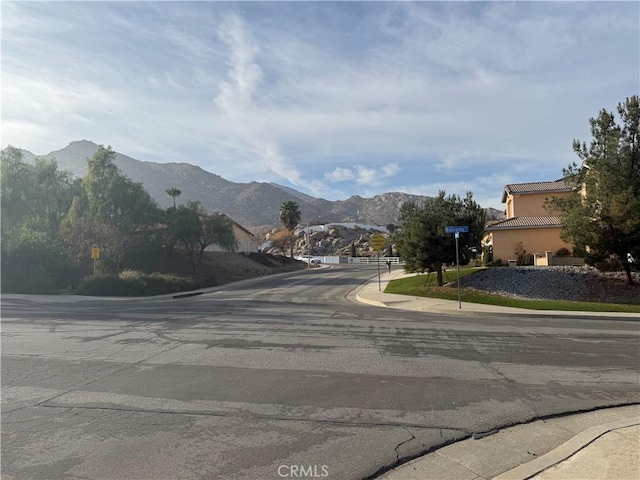 view of street featuring a mountain view