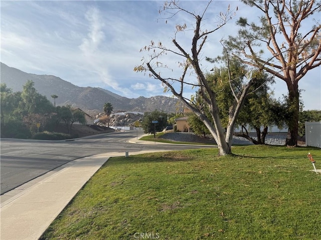 exterior space with a mountain view