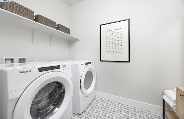 laundry room featuring washing machine and dryer