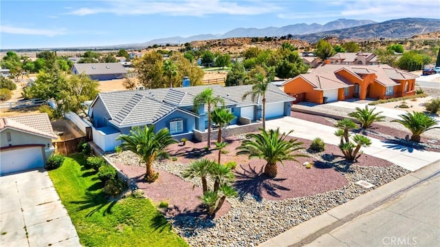 aerial view featuring a mountain view