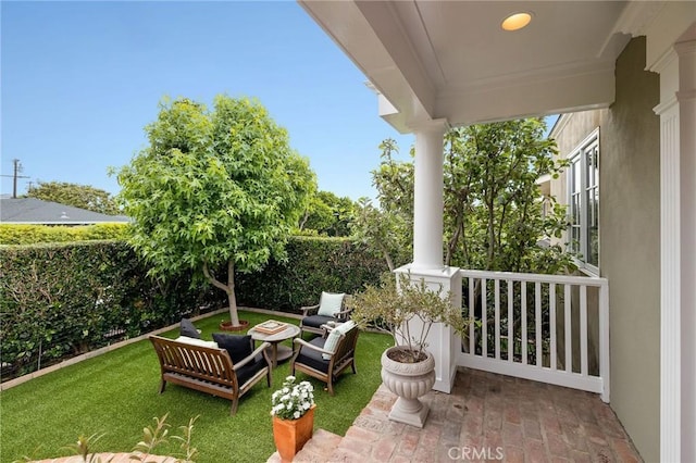 exterior space featuring covered porch