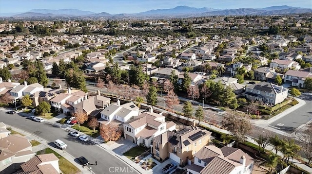 bird's eye view with a mountain view