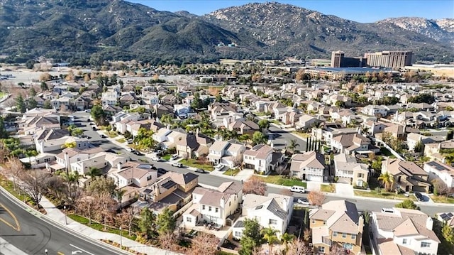 drone / aerial view with a mountain view