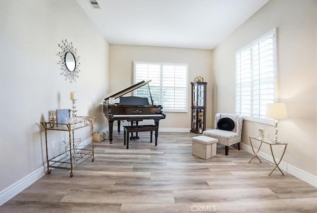 sitting room featuring light wood-type flooring