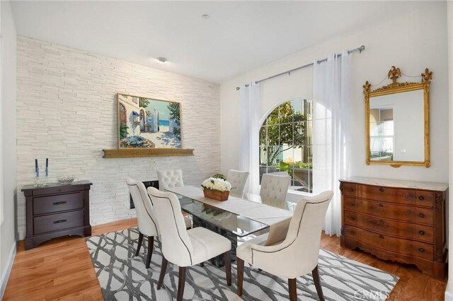 dining room featuring light hardwood / wood-style floors