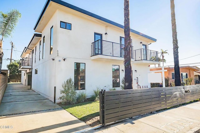 exterior space with a balcony