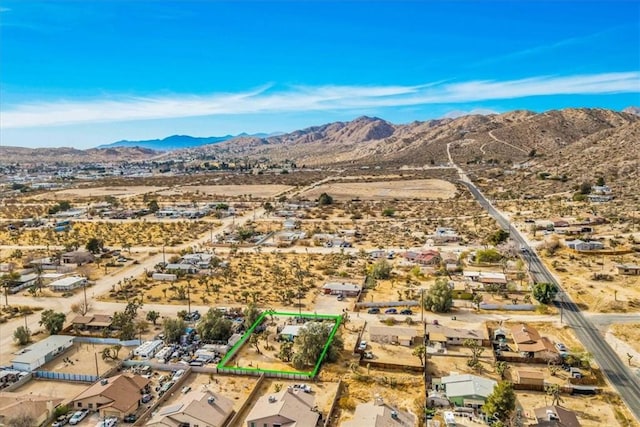 aerial view with a mountain view