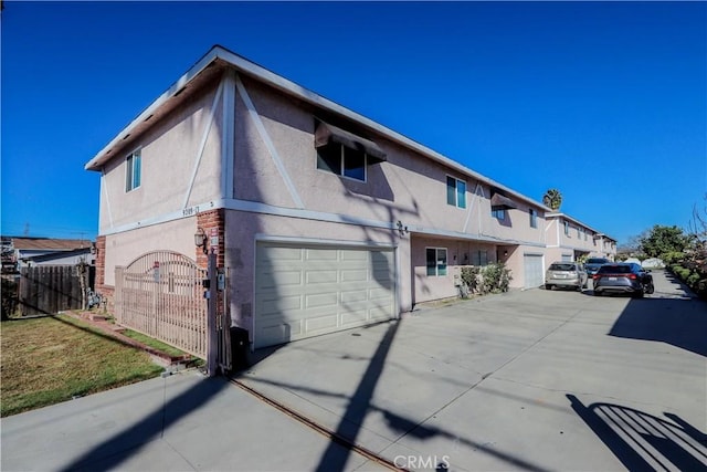 exterior space featuring a garage