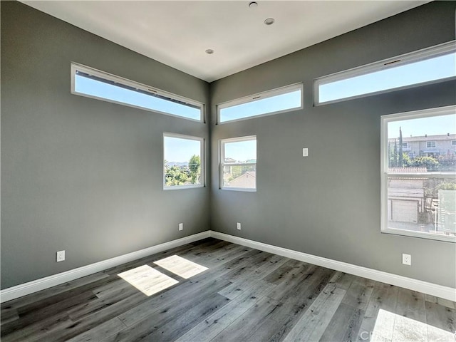 empty room featuring hardwood / wood-style flooring and plenty of natural light