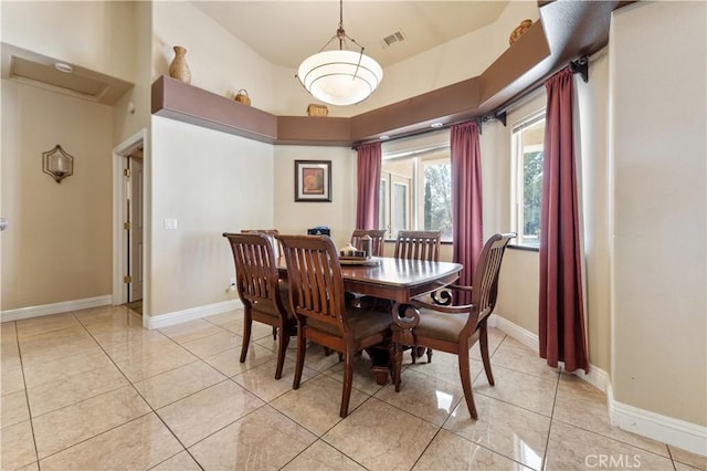 view of tiled dining area