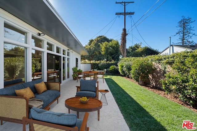 view of patio / terrace with an outdoor living space