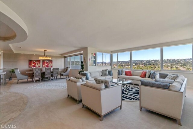 living room with plenty of natural light