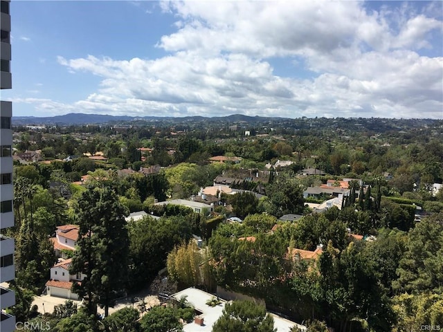 birds eye view of property featuring a mountain view