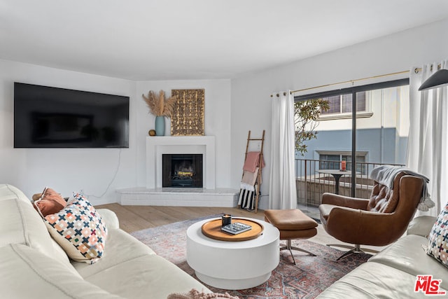 living room featuring hardwood / wood-style flooring