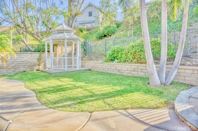 view of yard featuring a gazebo