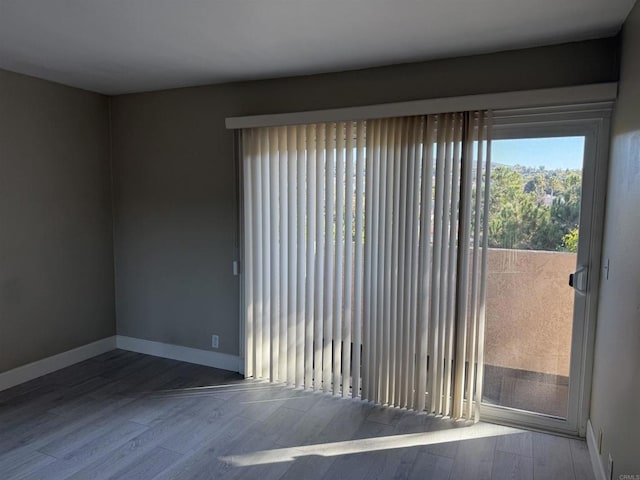 empty room featuring wood-type flooring