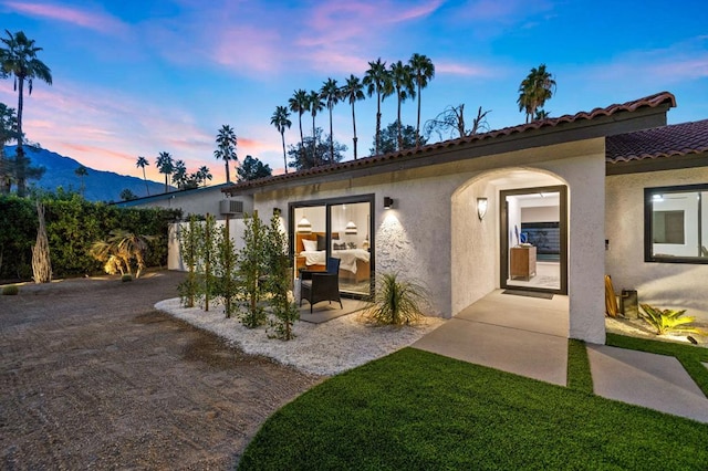 exterior space featuring a mountain view