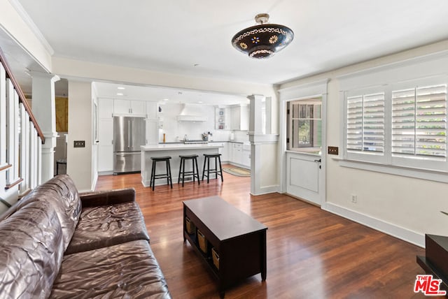 living room featuring hardwood / wood-style flooring