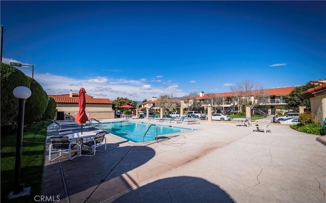 view of pool with a patio