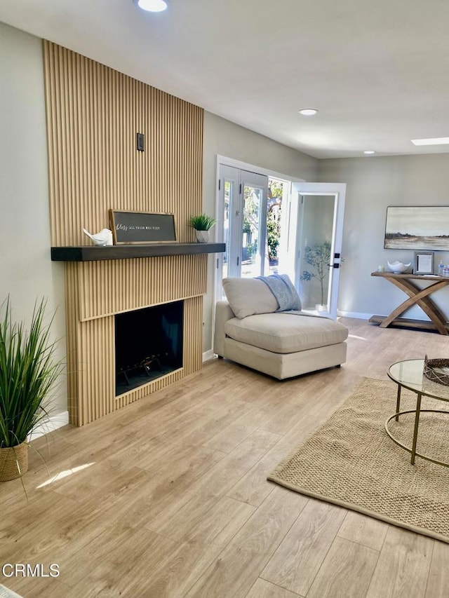 living room featuring hardwood / wood-style flooring