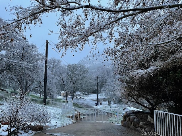 view of street with a mountain view