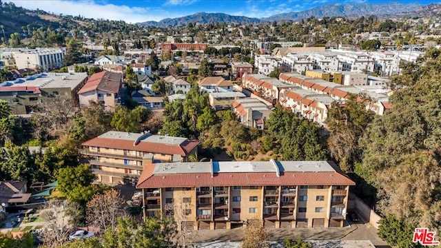 drone / aerial view with a mountain view